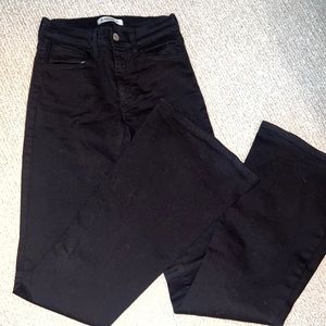 black flared jeans